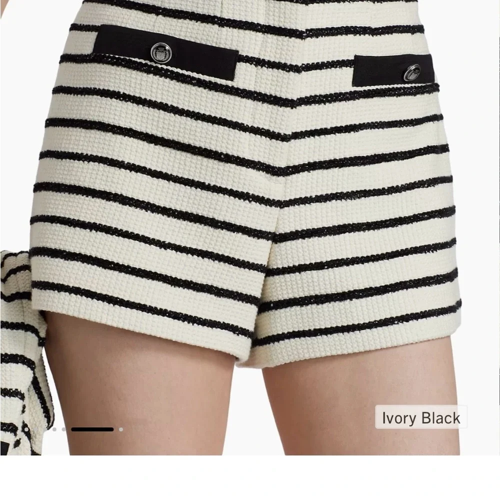 High Waist Black and White Striped Shorts